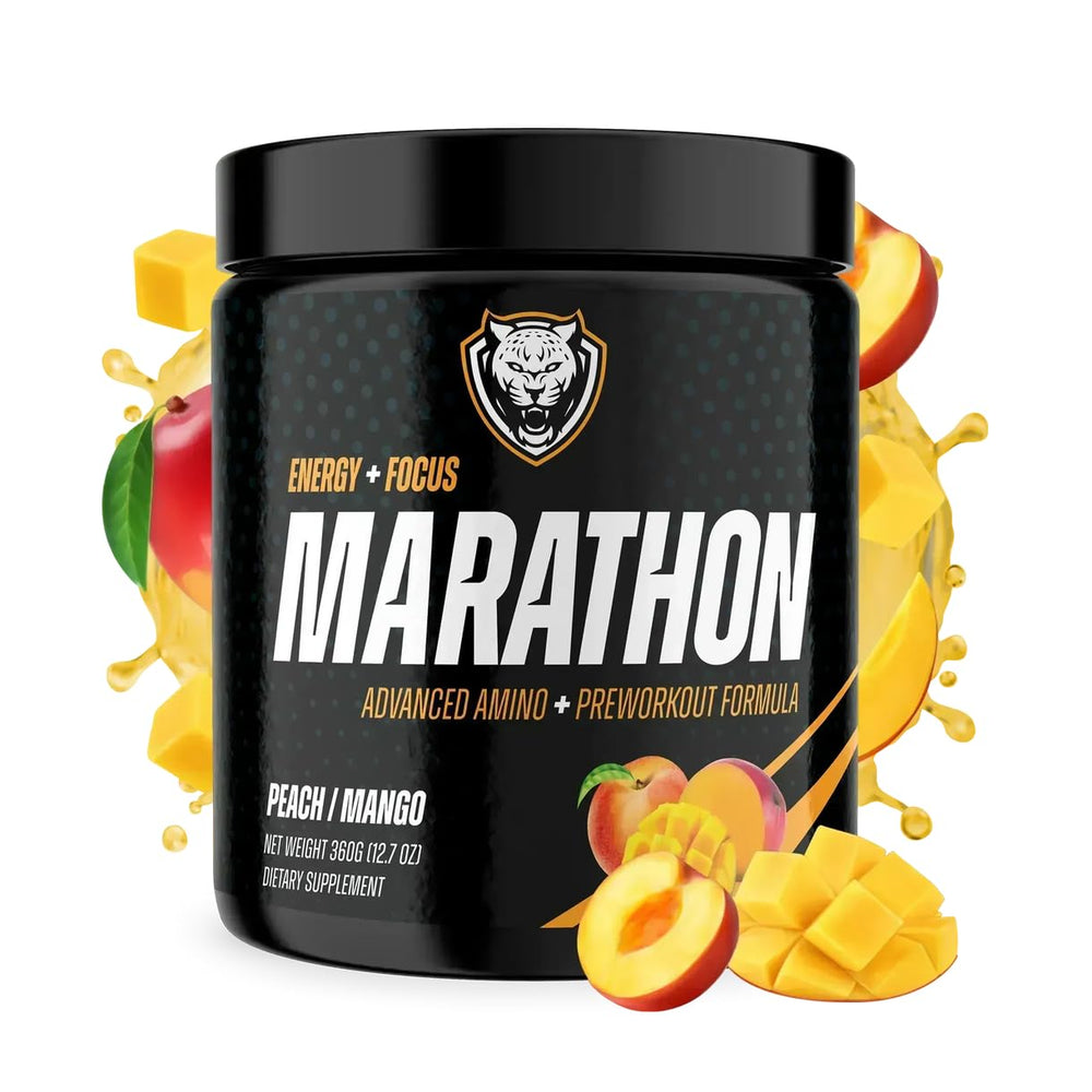 6AM Run Marathon Peach Mango Amino Energy BCAAs tub