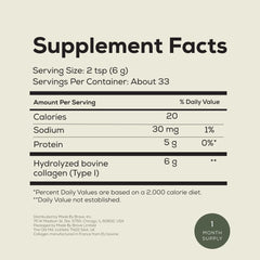 Serving size 6g of collagen per serving