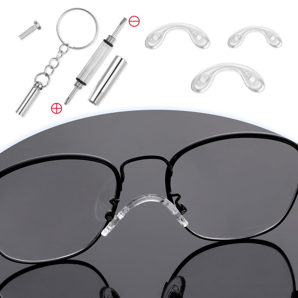 Screw-in nose pad hardware and screwdriver included