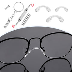 Screw-in nose pad hardware and screwdriver included