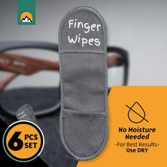 Gray microfiber cleaning cloths for eyeglasses close-up