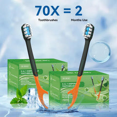 Individually wrapped 70P toothbrush for on-the-go use