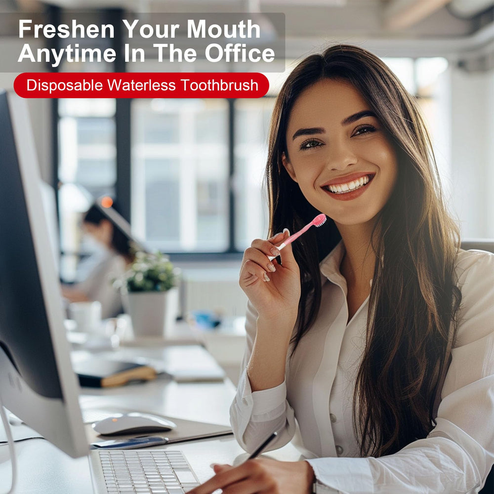 Green tea flavor mini disposable toothbrush