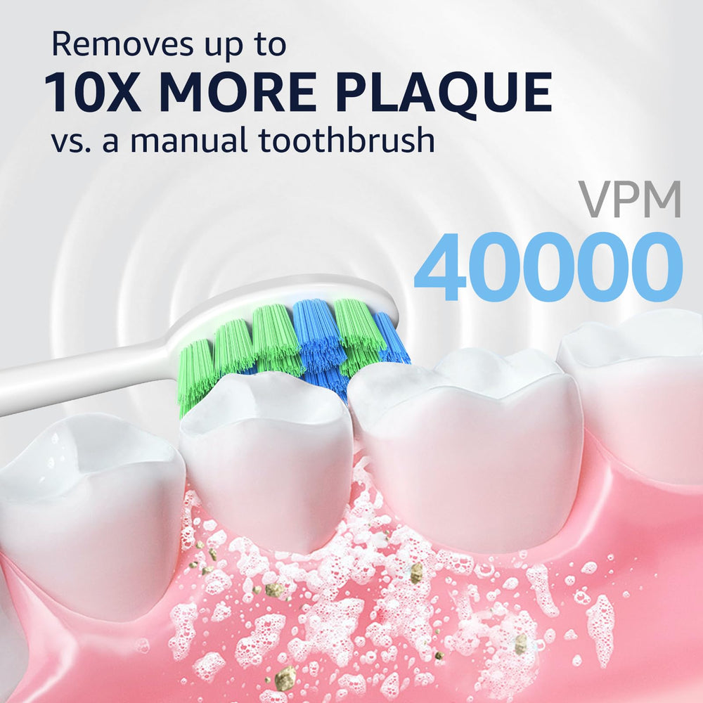 Toothbrush with 15 modes including Clean, White, Polish, Milder, Sensitive