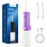 Front view of 7AM2M portable water flosser in purple