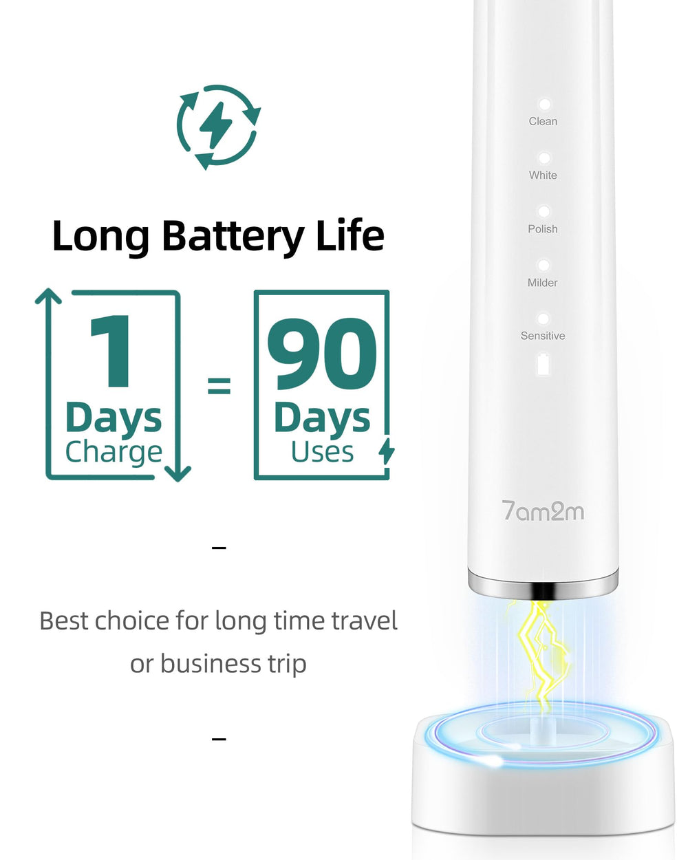 Charging dock for 7AM2M Sonic Electric Toothbrush - wireless charging