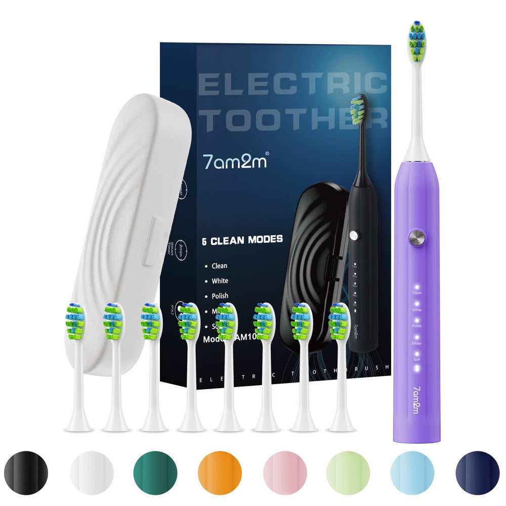 Purple 7AM2M sonic electric toothbrush – front view