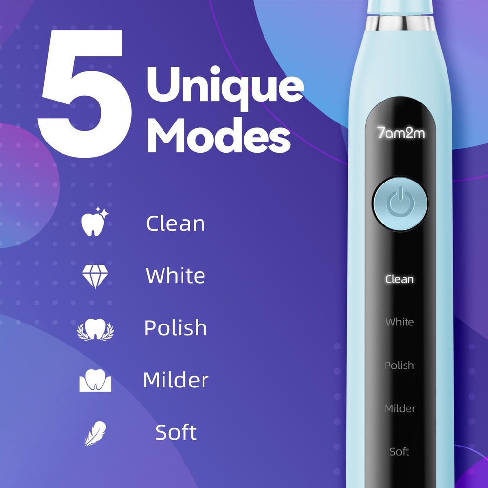 Blue 7AM2M Sonic Electric Toothbrush side view