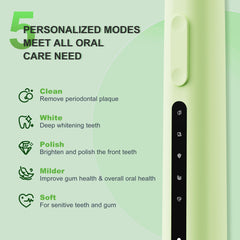 Side view of 7AM2M Sonic Electric Toothbrush in green