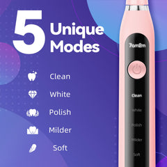 Side view of 7AM2M pink Sonic Electric Toothbrush