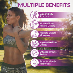 7-in-1 formula illustration highlighting calcium, magnesium, zinc, potassium, vitamin D3 and K2