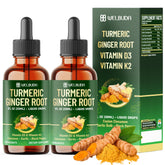Main product image: 7in1 Liquid Turmeric Curcumin bottle with vitamin D3, K2, ginger, cinnamon, garlic and black pepper