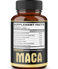 Graphic showing energy and mood boost from 7in1 Maca Root Capsules