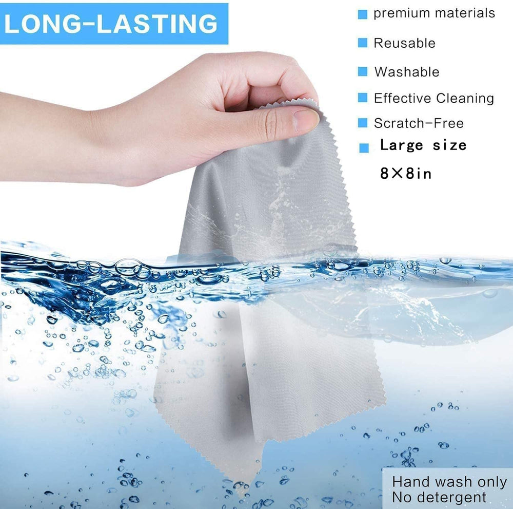 Black microfiber cleaning cloth (8x8 inches) for electronics