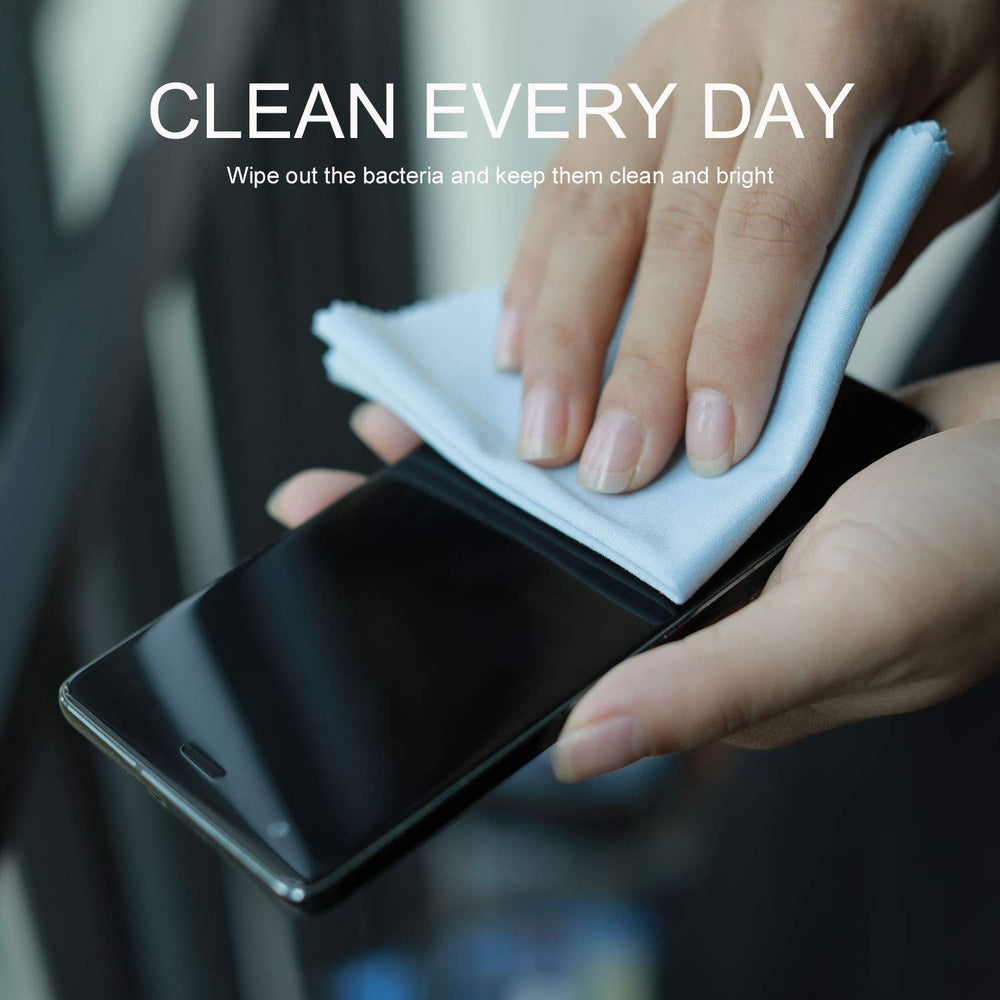 Pink microfiber cleaning cloth (8x8 inches) for eyeglasses and screens