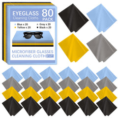 80-pack microfiber cleaning cloths in black for glasses