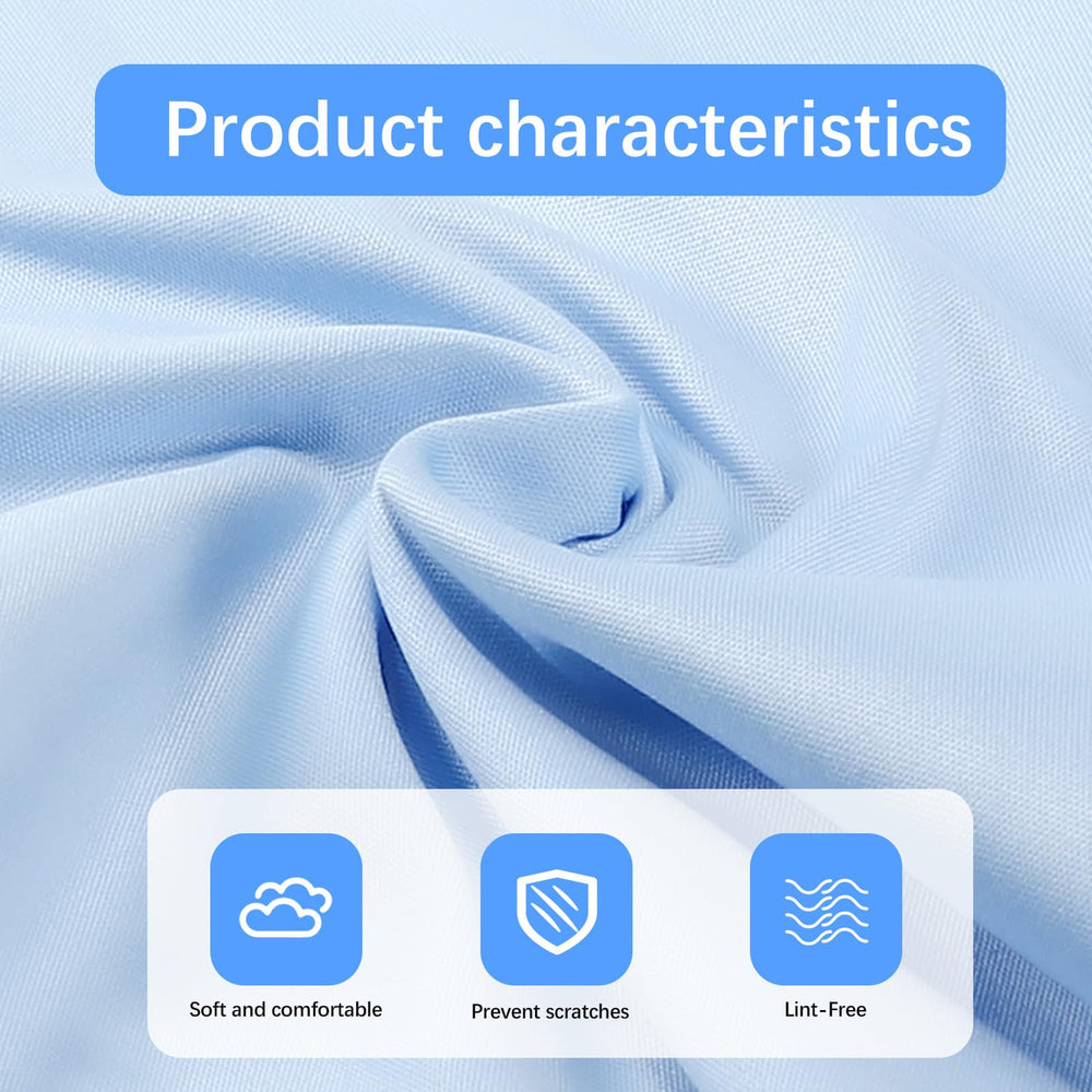 80-pack microfiber cleaning cloths in light blue for glasses