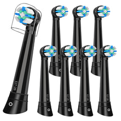 8Count replacement brush heads for Oral-B iO Series - Black - 8-pack - front view