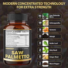 Product label close-up for 8in1 Saw Palmetto Prostate Support