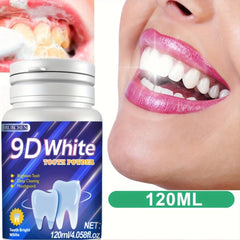 Close-up of applying 9D White Tooth Powder to a toothbrush
