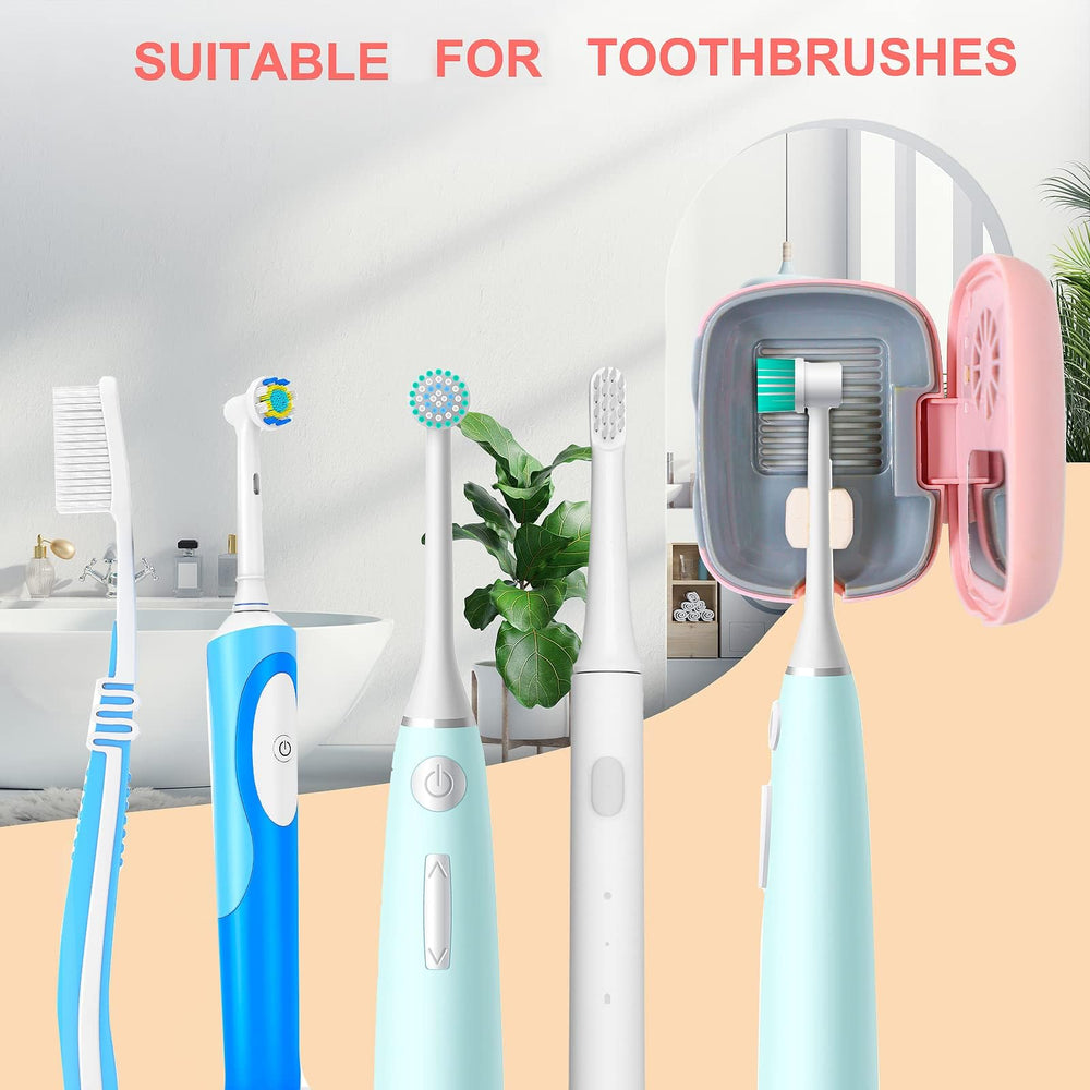 Compact pink toothbrush holder for travel