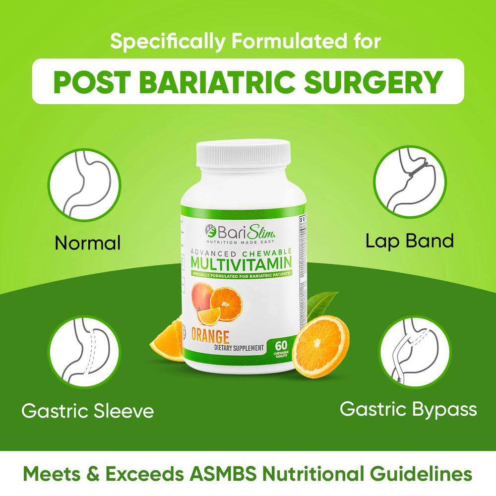 BariSlim orange-flavor chewable multivitamin bottle on side view – image 6