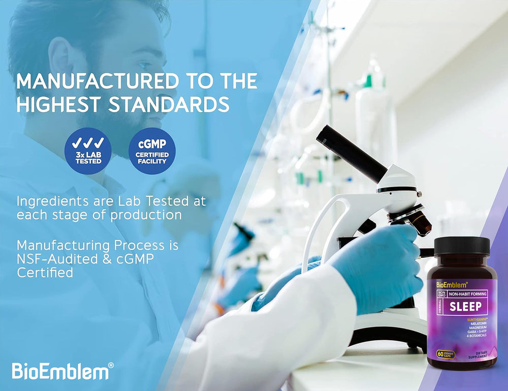 Vegan-friendly, non-GMO and gluten-free BioEmblem Sleep Aid
