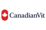 CanadianVit logo with a red oval and maple leaf on a white background