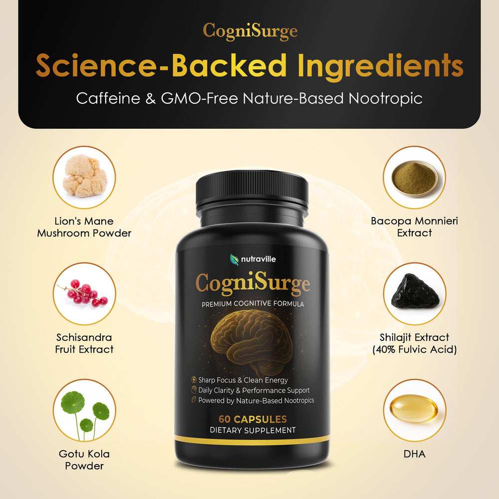 Manufactured in USA GMP-certified facility for CogniSurge