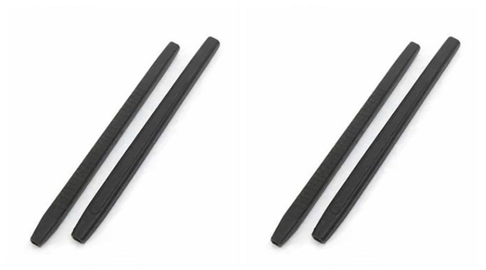 ExactFitt TT006 Black silicone anti-slip eyeglass end tips - front view
