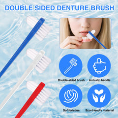 Set of 21 denture brushes organized for dentures, retainers, and aligners