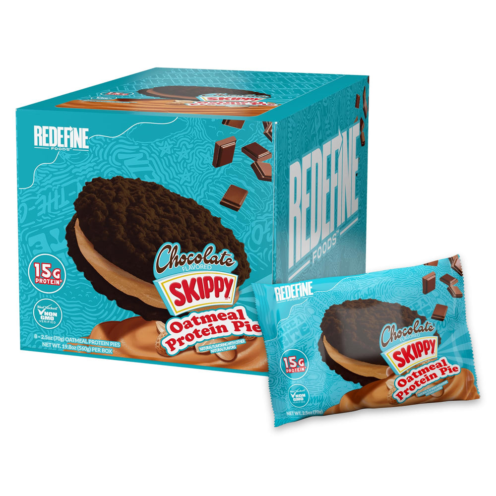 FINAFLEX Oatmeal Protein Pie with Skippy Chocolate packaging - 8 count