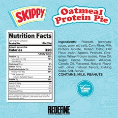 Close-up of Oatmeal Protein Pie bar with Skippy Chocolate