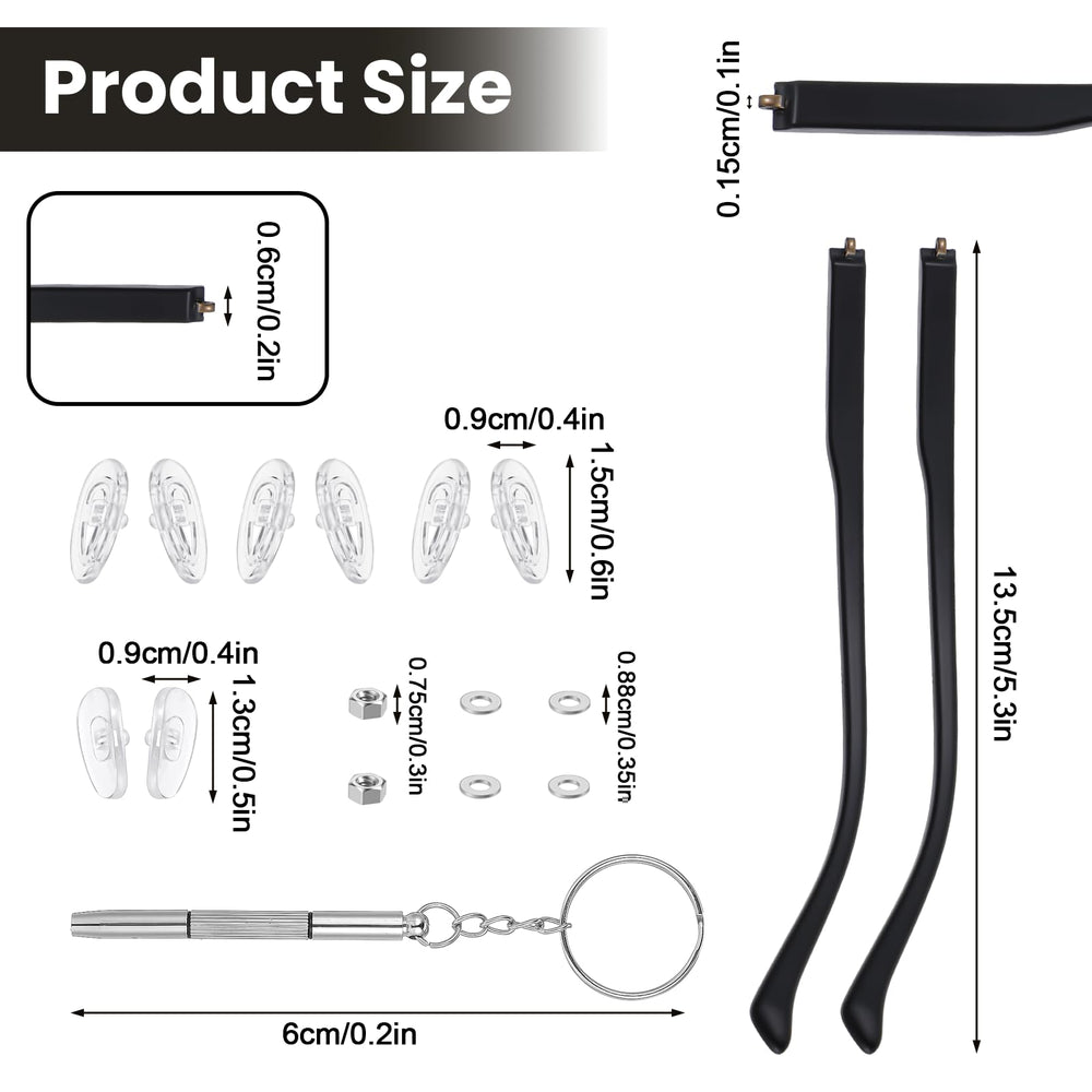 HBZHII black temple arms replacement kit, alternate view