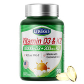LIVEGIS Vitamin D3 K2 Softgels bottle with 90 count