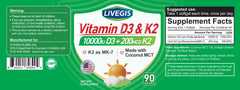 Packaging and bottle of LIVEGIS Vitamin D3 K2 softgels
