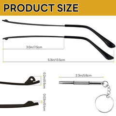 Replacement temple arms for sunglasses and eyewear - black metal finish