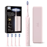 Marlincare pink electric toothbrush with travel case and 4 replacement heads