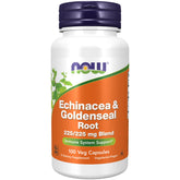 NOW Echinacea & Goldenseal Root capsules bottle front