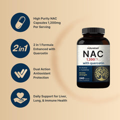 Close-up of NatureBell NAC 1200mg bottle