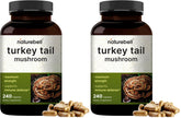 NatureBell Turkey Tail Mushroom Capsules bottle front, Pack 2