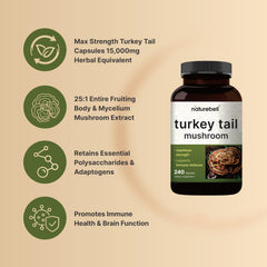 Pack 2 NatureBell Turkey Tail packaging with infographic