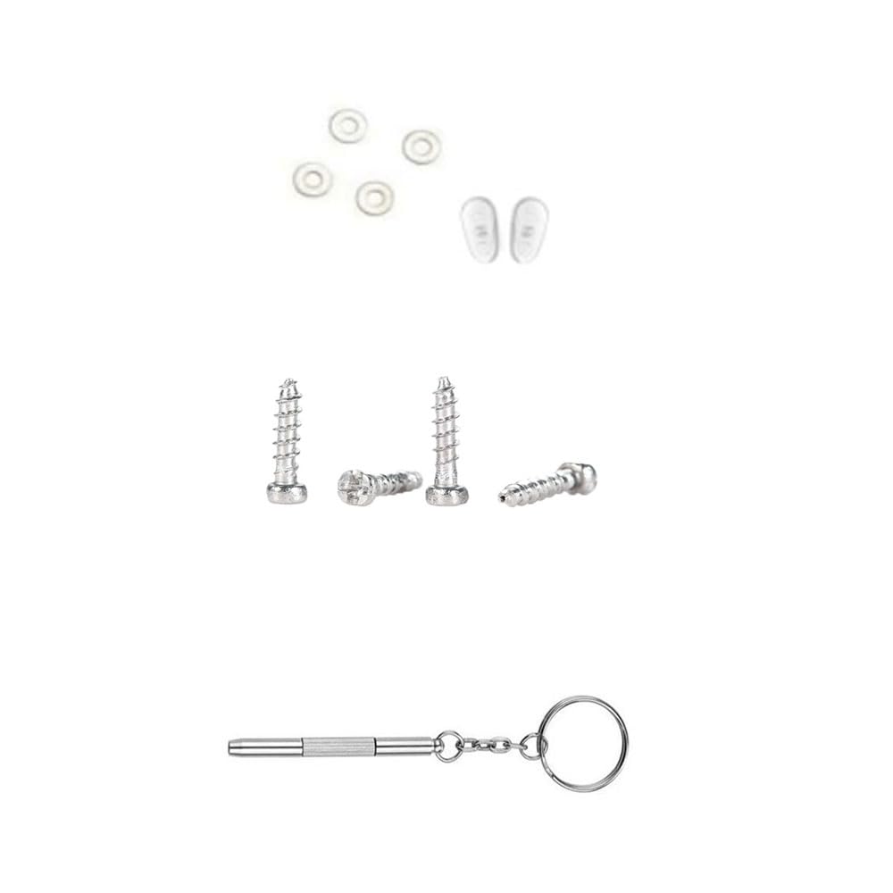 Package includes 1 pair temple arms and screwdriver