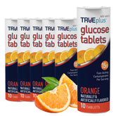 TRUEplus Glucose Tablets Orange Flavor 6x10ct Tubes - front view