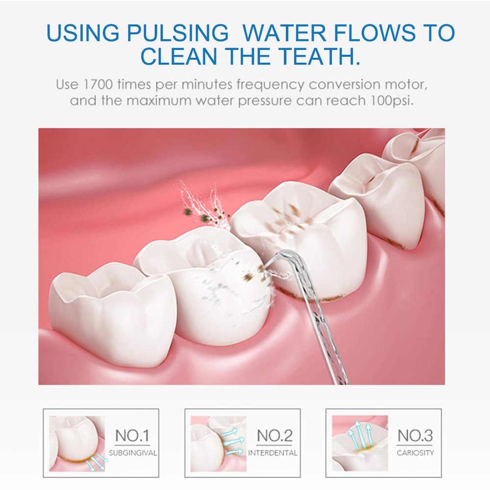 Tongue cleaner close-up with tips for dental water flosser