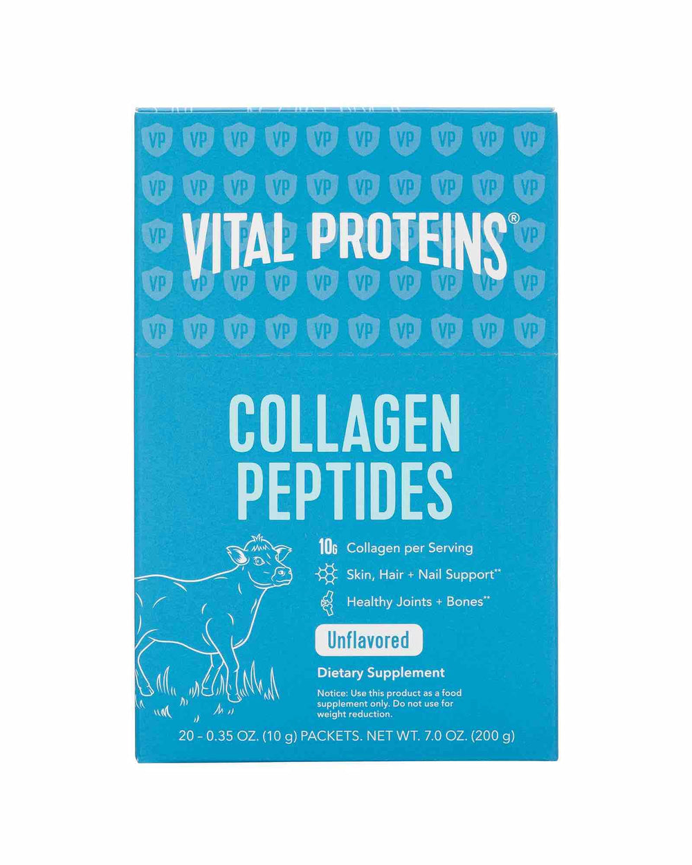 Front view of Vital Proteins Collagen Peptides 20Ct Box