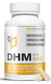 Front view of WELESSENTIALS DHM NAC bottle