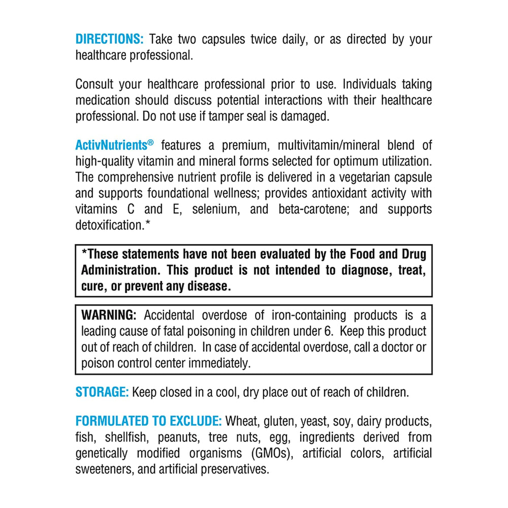 Product packaging with listed exclusions on the label