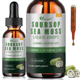 Front view of YAAHARO Soursop Drops bottle (2oz)