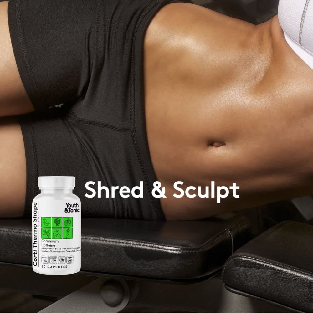 Back label showing supplement facts for Corti-Thermo Shape